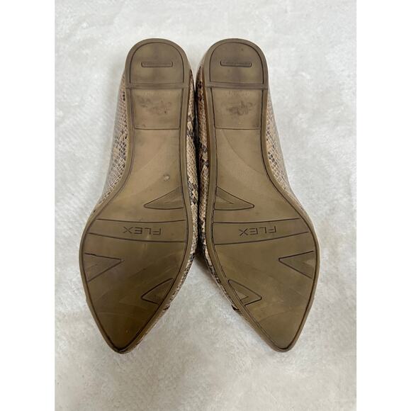 LifeStride Flex Pointed-Toe Snake Print Comfort Flats – Brown Faux Leather - Picture 8 of 8